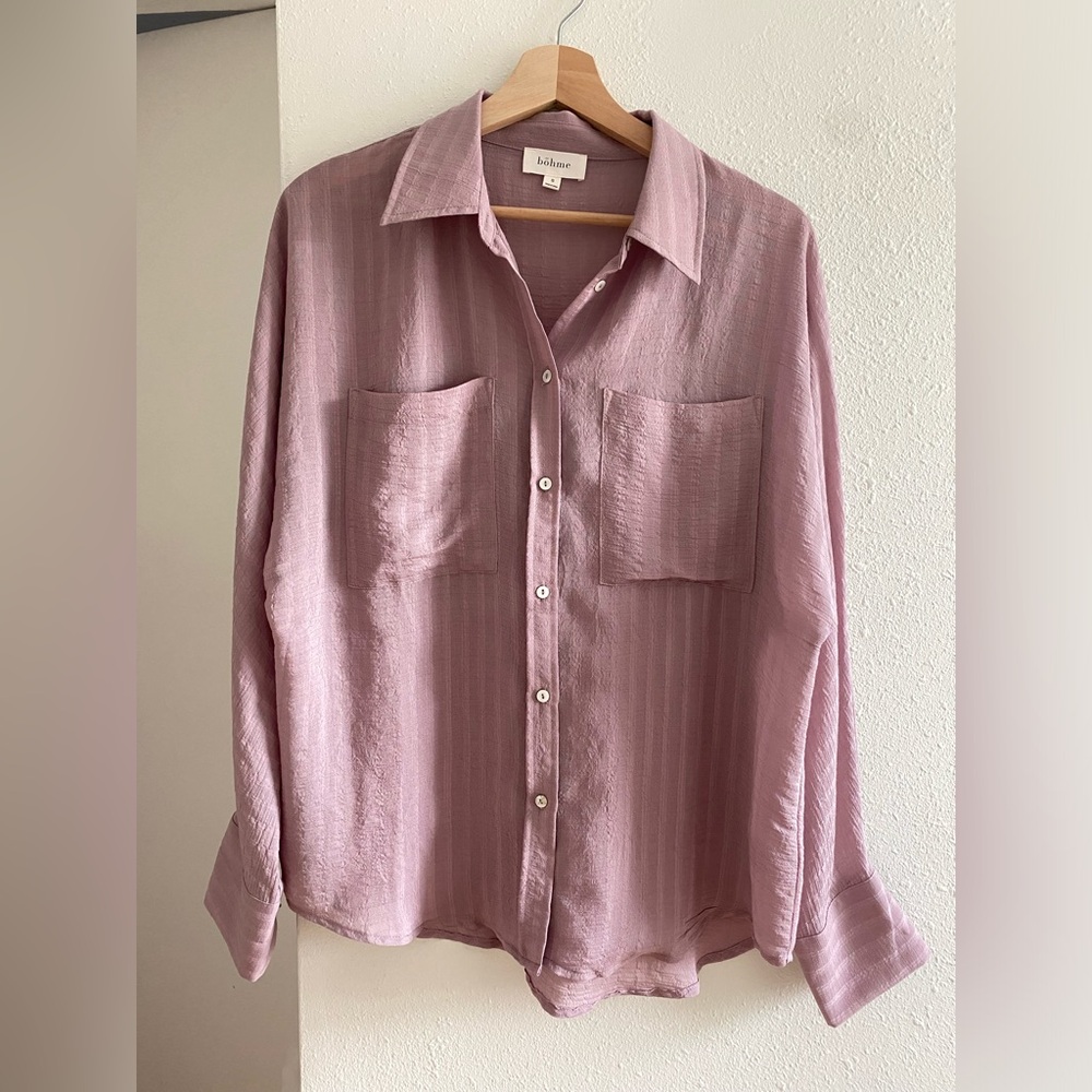 NWOT Bohme Lavender Button Down Top